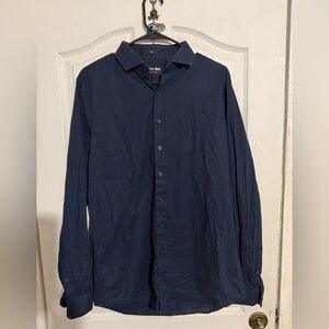 Express Men's Navy Casual Button Down Shirt